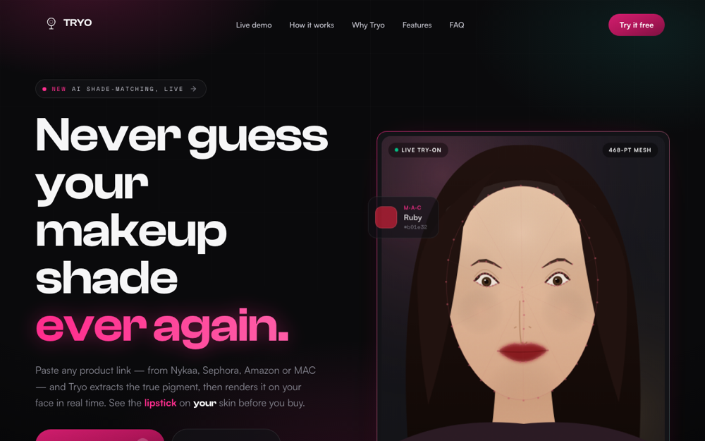 Tryo — AR makeup try-on
